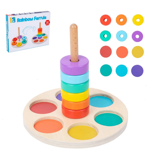 Motor Training Montessori Wooden Rainbow Blocks