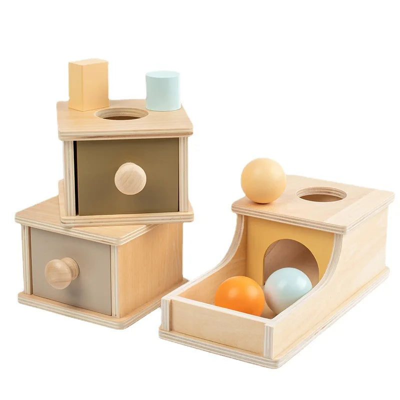 Montessori Macaroon Spinning Drum Toy Set